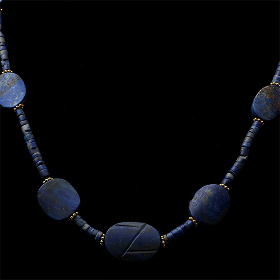 Western Asiatic Style Lapis Lazuli Bead Necklace String