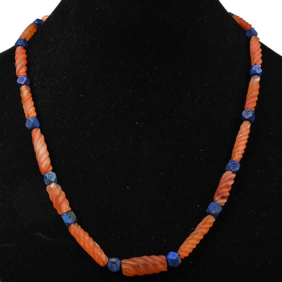 Western Asiatic Style Lapis Lazuli and Carnelian  Bead Necklace String