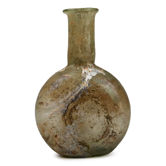 Roman Pale Green Glass Flask