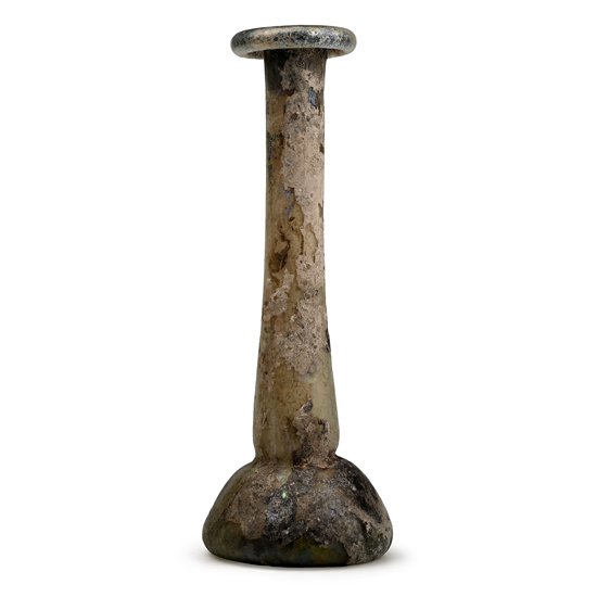 Roman Iridescent Tall Glass Unguentarium