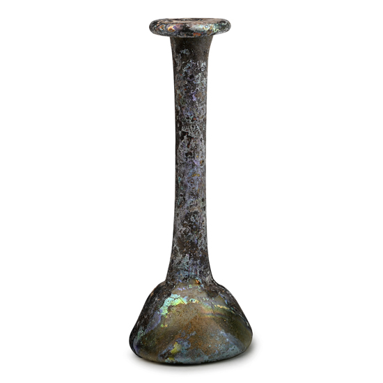 Roman Iridescent Tall Glass Unguentarium