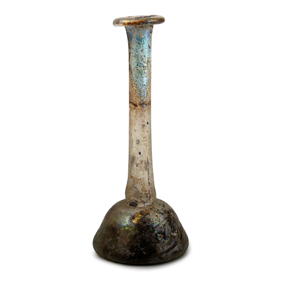 Roman Iridescent Tall Glass Unguentarium