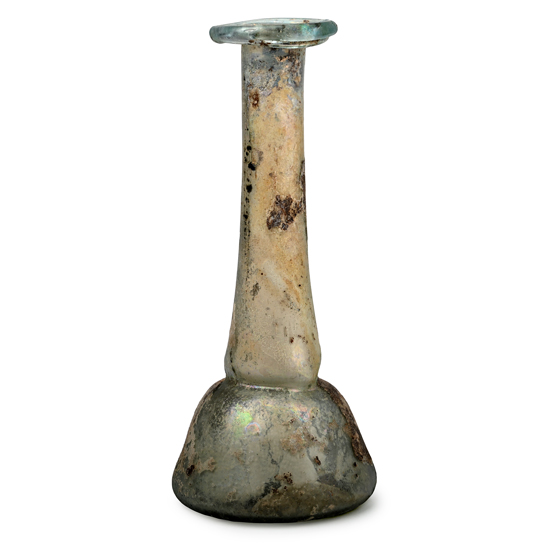 Roman Iridescent Tall Glass Unguentarium