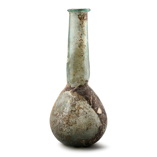 Roman Iridescent Tall Glass Unguentarium