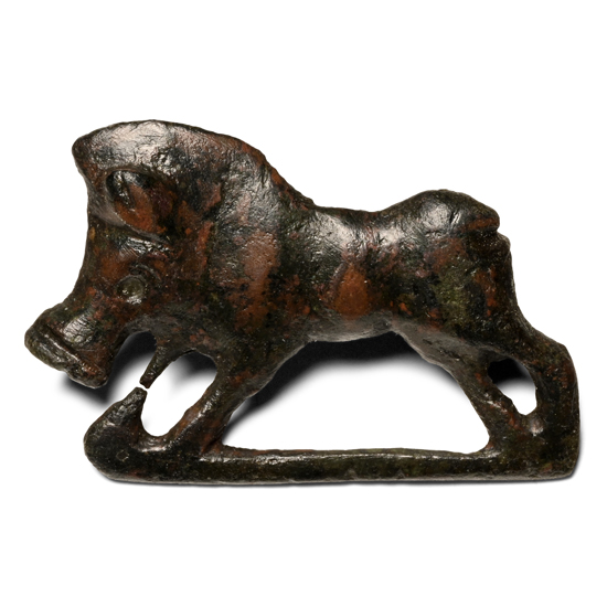 Roman Bronze Boar Plate Brooch