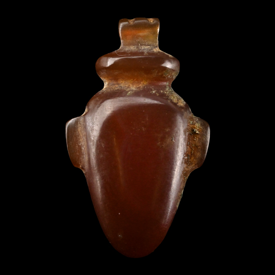 Egyptian Carnelian Bifacial Heart Amulet