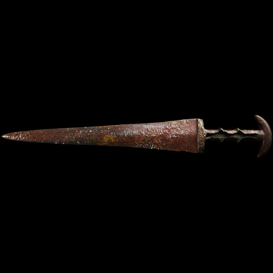 Luristan Bronze Short Sword with Crescent-Shaped Pommel