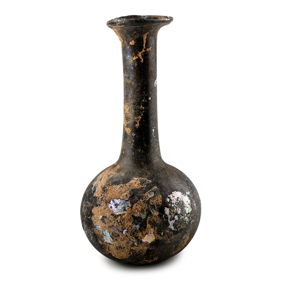 Roman Iridescent Glass Bottle