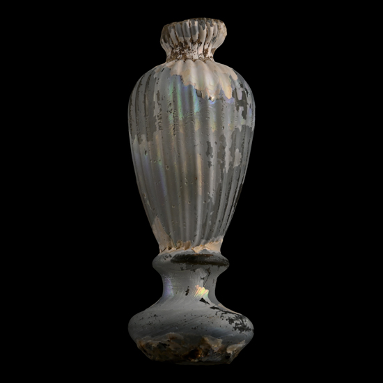 Roman Iridescent Moulded Fluted Glass Perfume Bottle