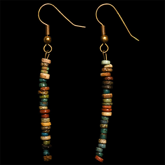 Egyptian Faience Bead Earring Pair