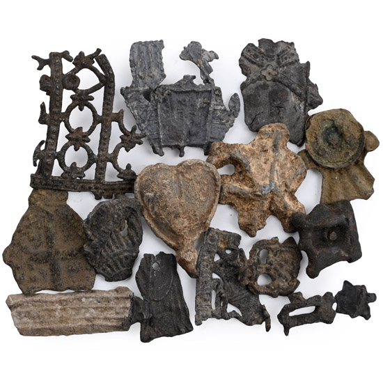 Medieval Pewter Pilgrims Badge Fragment Group