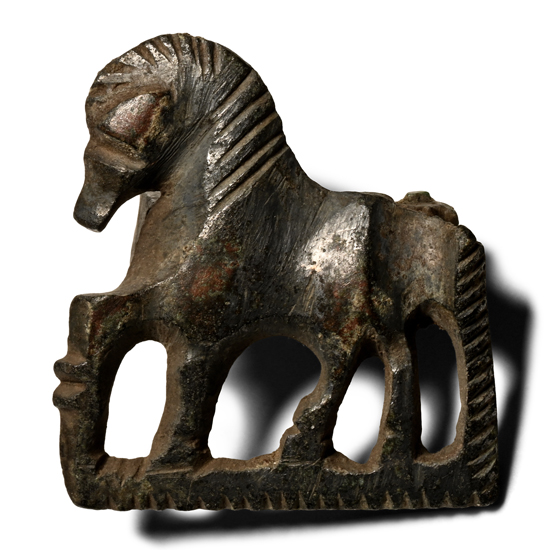 Roman Bronze Horse Plate Brooch