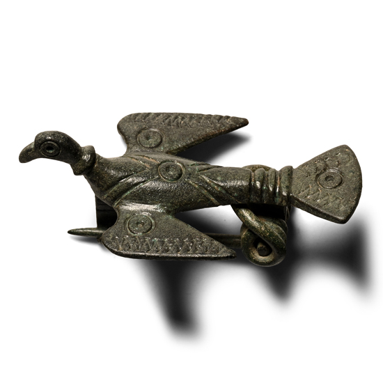 Late Roman Bronze Bird Plate Brooch