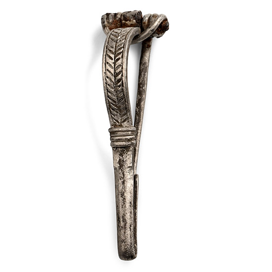 Roman Decorated Silver P-Shaped Bow Brooch