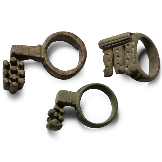 Roman Bronze Key Ring Group