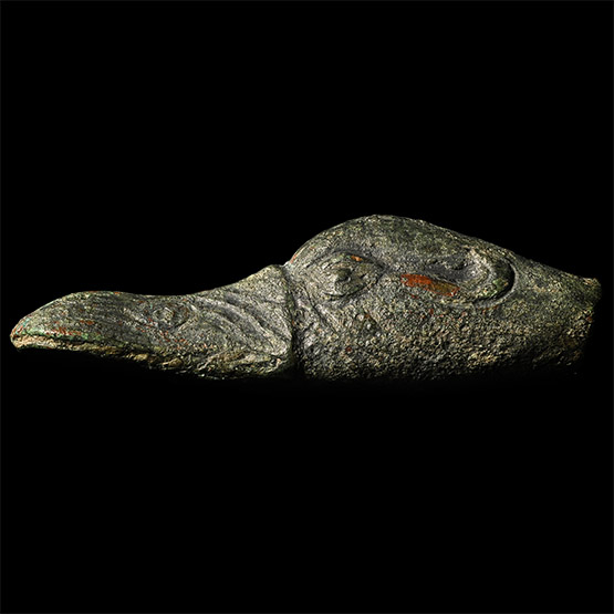 Roman Bronze Ducks Head Terminal