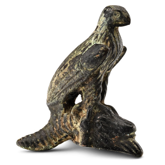Roman Bronze Eagle on Rams Head Statuette