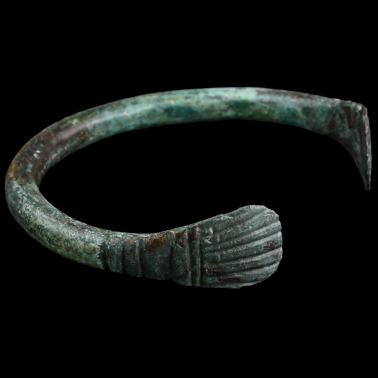 Roman Bronze Bracelet with Scallop Shell Terminals