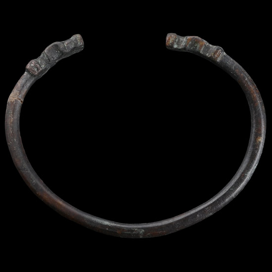 Roman Bronze Bracelet with Animal Heads
