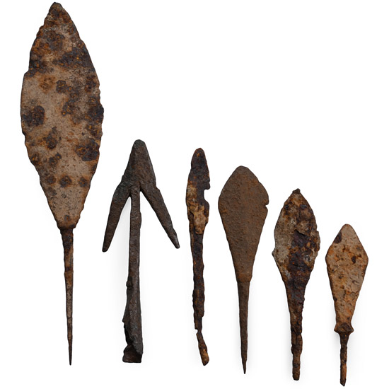 Roman to Medieval Iron Arrowhead Collection