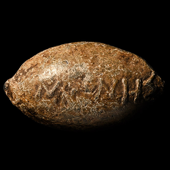 Greek Lead Slingshot with Inscriptions