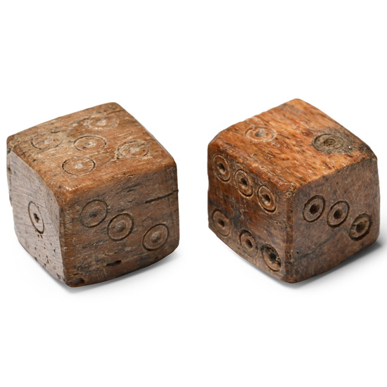 Roman Bone Gaming Dice Pair