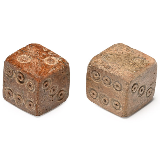 Roman Bone Gaming Dice Pair