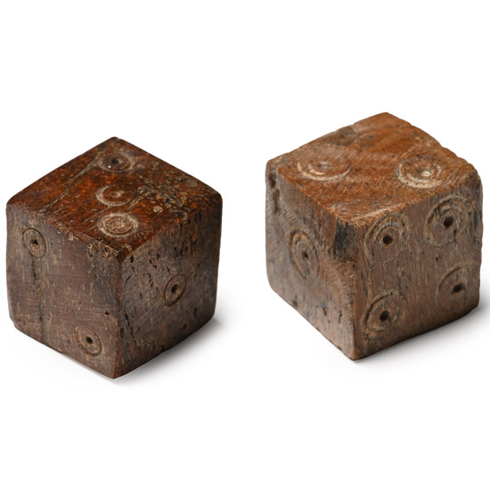 Roman Bone Gaming Dice Pair