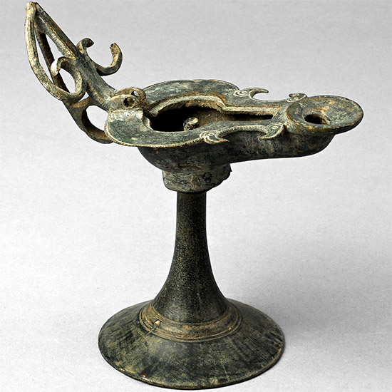 Late Roman Bronze Lamp and Stand