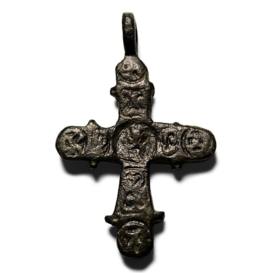Byzantine Bronze Cross Pendant