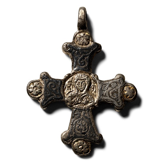 Byzantine Silver Cross Pendant