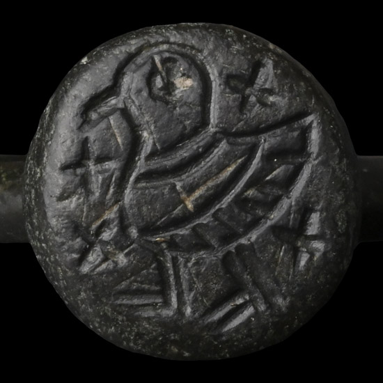 Byzantine Bronze Ring with Bird