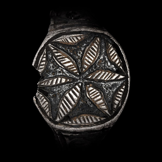 Medieval Silver Ring with Flower