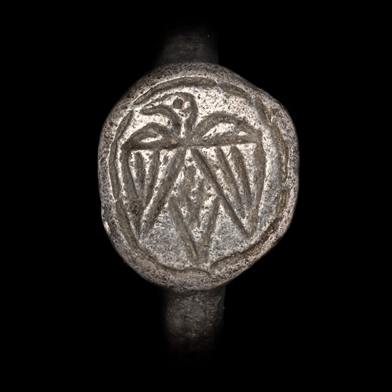 Byzantine Silver Ring with Spread Eagle