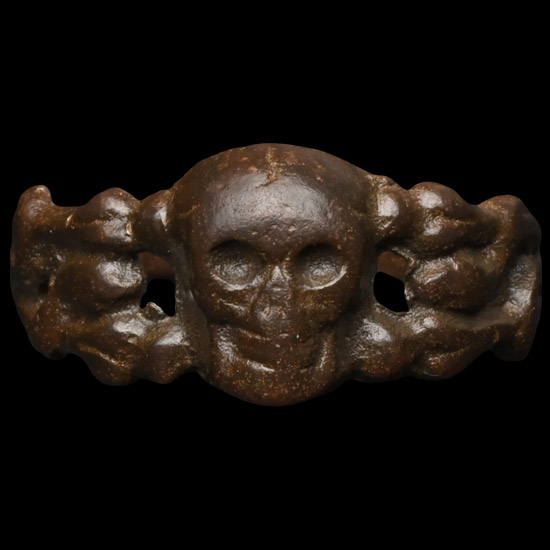 Post Medieval Bronze Skull Ring