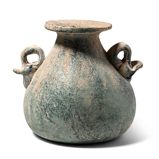 Parthian Glass Two-Handled Vessel