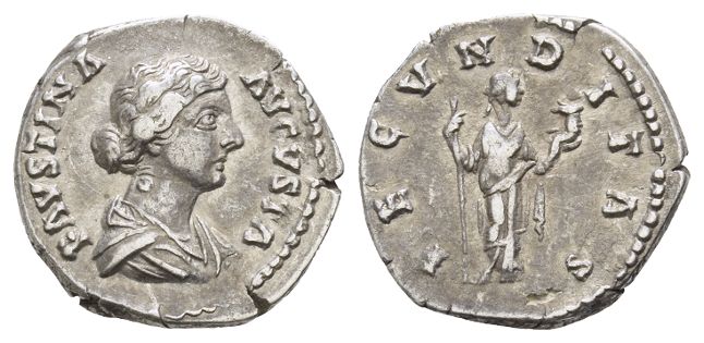 Faustina II AR Denarius.