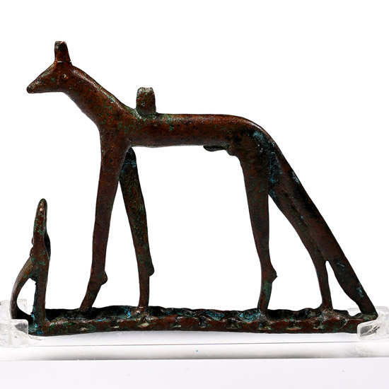 Large Egyptian Bronze Wepwawet Amulet