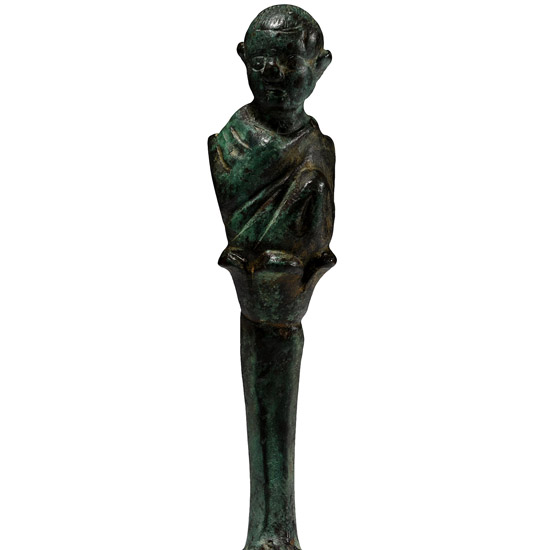 Greek Bronze Furniture Mount with Mime Actor