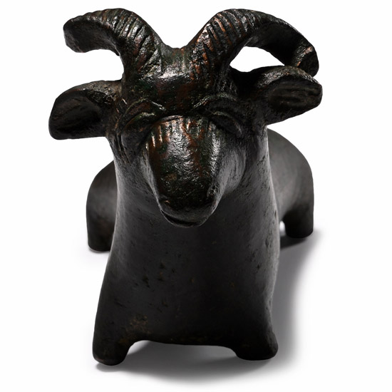 Western Asiatic Bronze Ram-Shaped Kohl Vessel