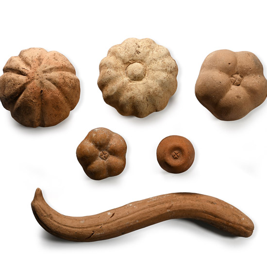 Greek Terracotta Model Fruit and Vegetable Group