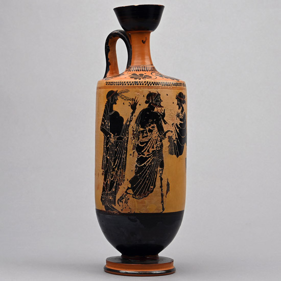 Greek Terracotta White-Ground Painted Lekythos Attributed to the Athena Painter