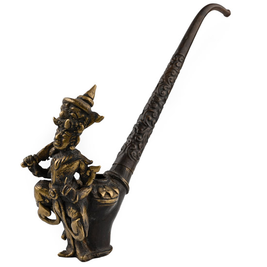 Indian Bronze Figural Opium Pipe