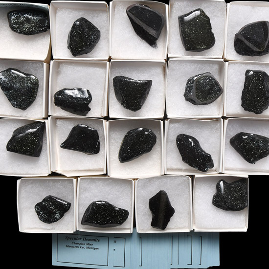 Polished Specular Haematite Specimen Collection