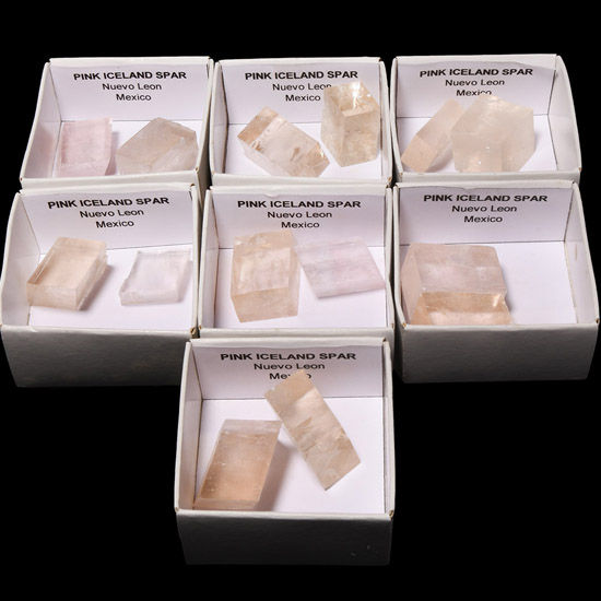 Pink Icelandic Spar Mineral Specimen Group