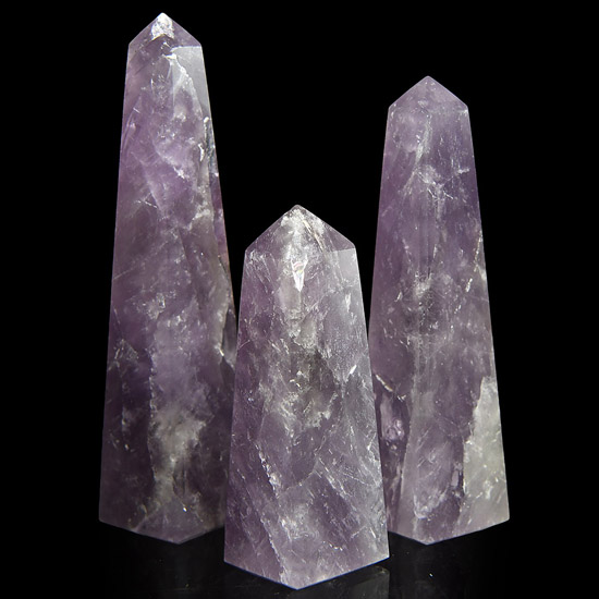 Cut and Polished Amethyst Crystal Obelisk Collection
