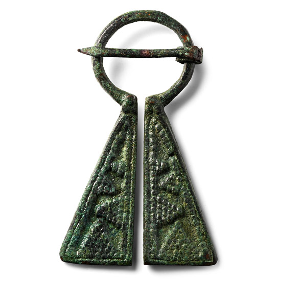 Viking Inspired Bronze Omega Brooch