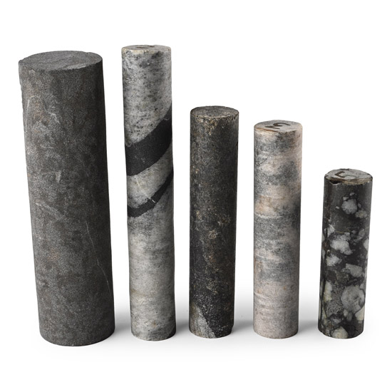 Granite Core Sample Mineral Display Specimen Group