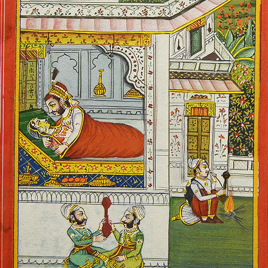 Indian Erotic Painting with Lovers