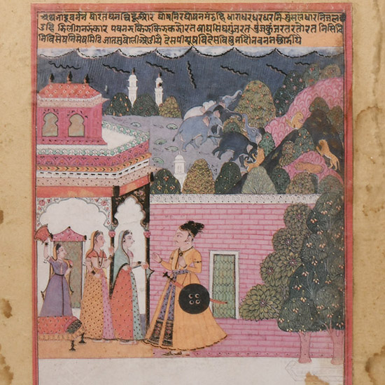 Indian Framed Print with Royal Scene